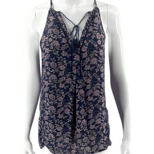 Floral Print Navy Blue Women's Top